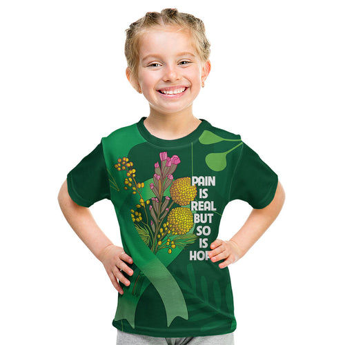 Mental Health Awareness Personalised Kid T Shirt Pain Real But So Is Hope