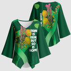 Mental Health Awareness Personalised Kimono Sleeve Blouse Pain Real But So Is Hope