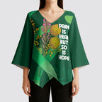Mental Health Awareness Personalised Kimono Sleeve Blouse Pain Real But So Is Hope