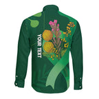 Mental Health Awareness Personalised Long Sleeve Button Shirt Pain Real But So Is Hope