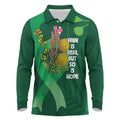 Mental Health Awareness Personalised Long Sleeve Polo Shirt Pain Real But So Is Hope