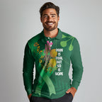 Mental Health Awareness Personalised Long Sleeve Polo Shirt Pain Real But So Is Hope