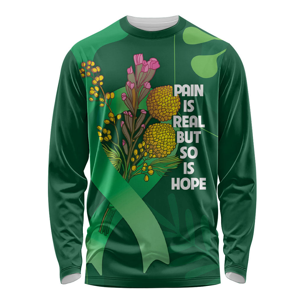 Mental Health Awareness Personalised Long Sleeve Shirt Pain Real But So Is Hope