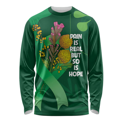 Mental Health Awareness Personalised Long Sleeve Shirt Pain Real But So Is Hope