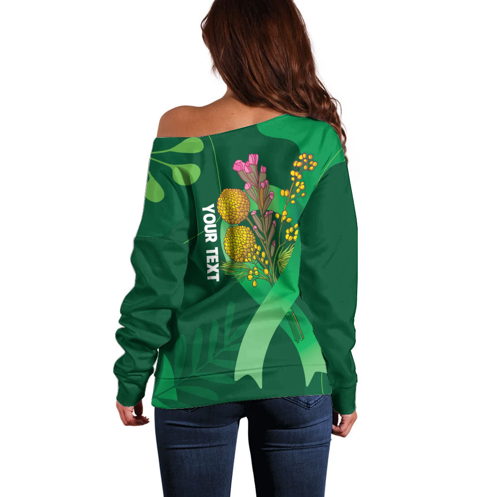 Mental Health Awareness Personalised Off Shoulder Sweater Pain Real But So Is Hope
