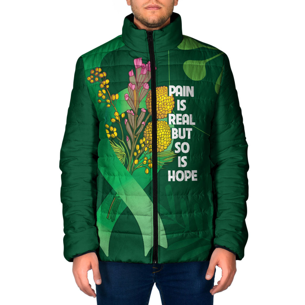 Mental Health Awareness Personalised Padded Jacket Pain Real But So Is Hope