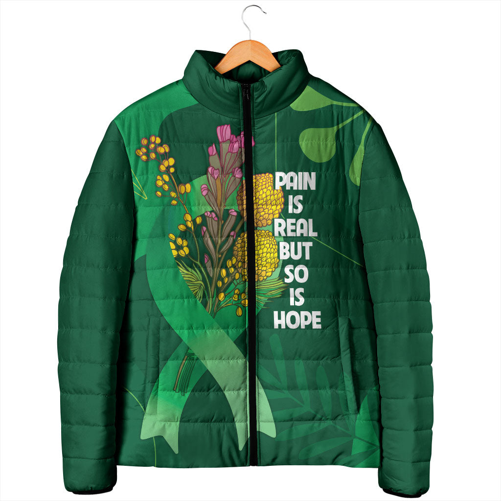 Mental Health Awareness Personalised Padded Jacket Pain Real But So Is Hope
