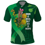 Mental Health Awareness Personalised Polo Shirt Pain Real But So Is Hope