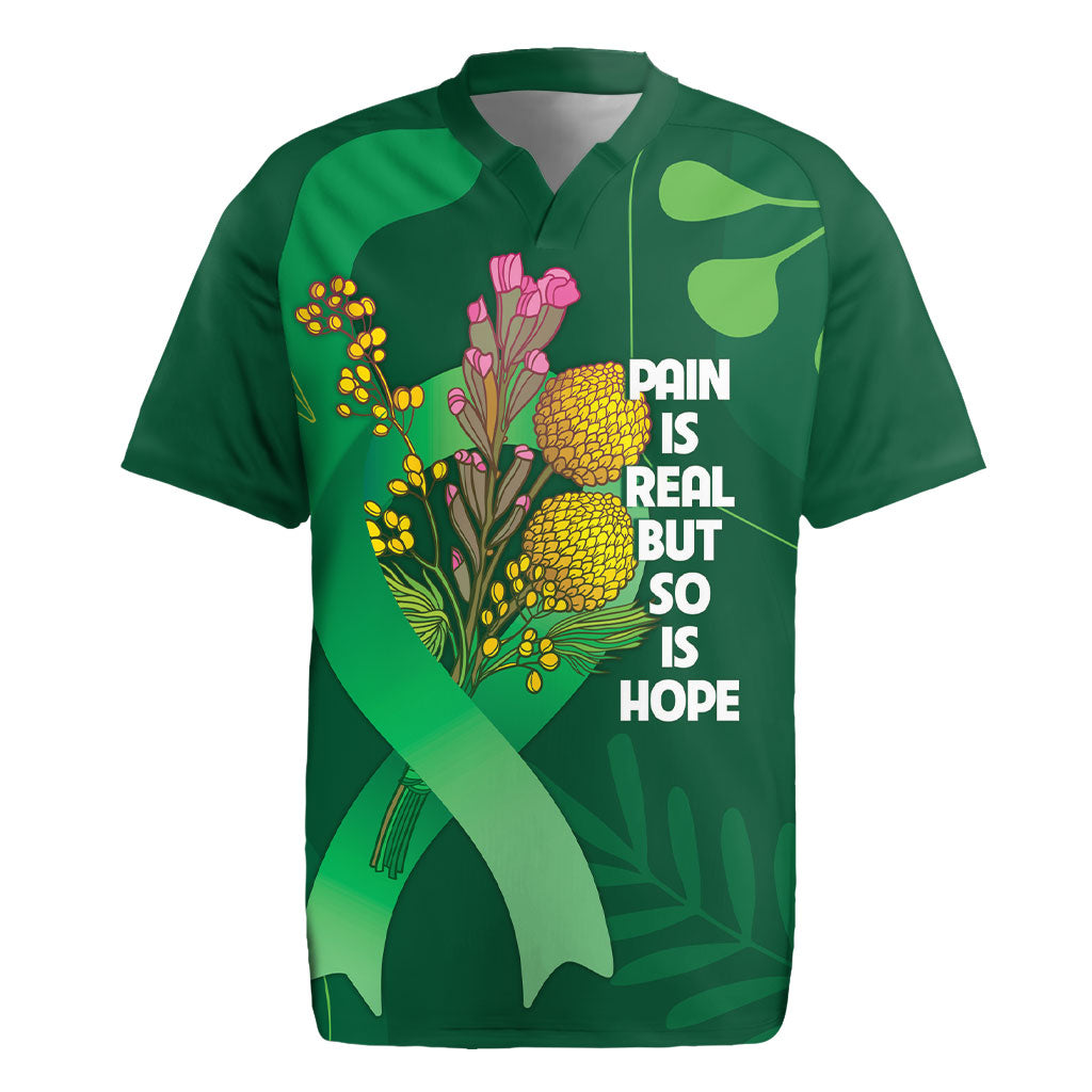 Mental Health Awareness Personalised Rugby Jersey Pain Real But So Is Hope