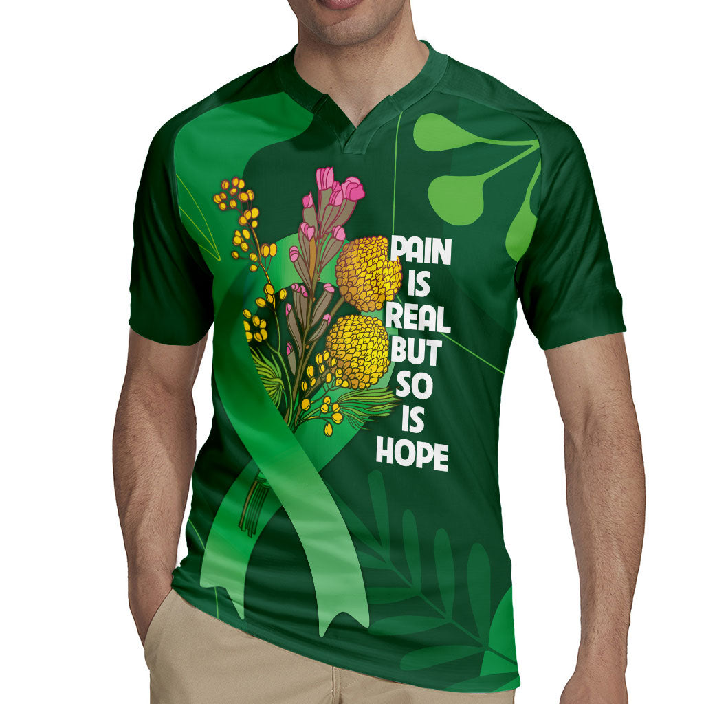 Mental Health Awareness Personalised Rugby Jersey Pain Real But So Is Hope