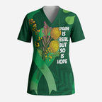 Mental Health Awareness Personalised Scrub Top Pain Real But So Is Hope