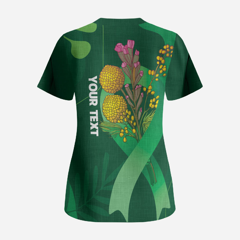 Mental Health Awareness Personalised Scrub Top Pain Real But So Is Hope