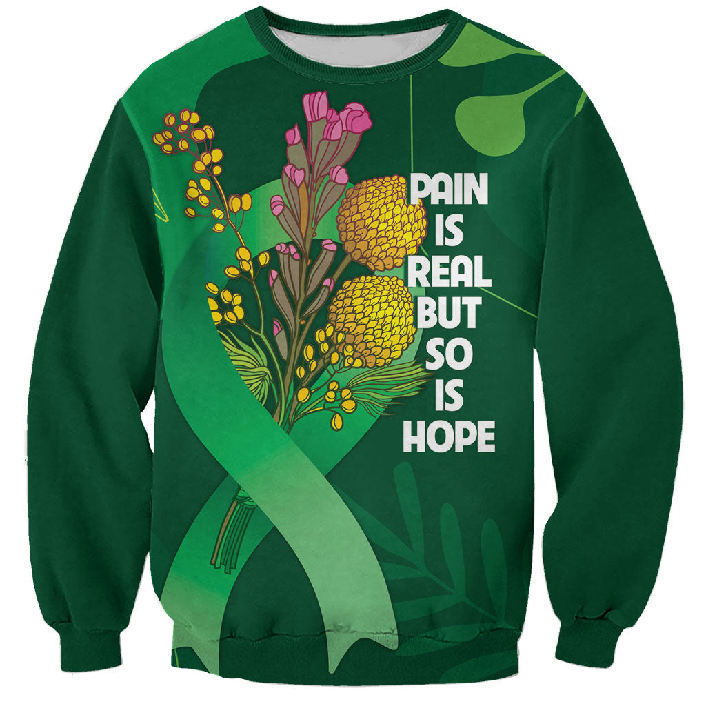 Mental Health Awareness Personalised Sweatshirt Pain Real But So Is Hope