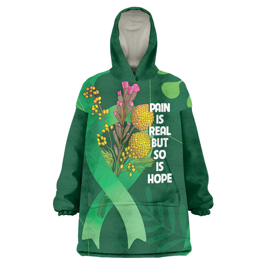 Mental Health Awareness Personalised Wearable Blanket Hoodie Pain Real But So Is Hope