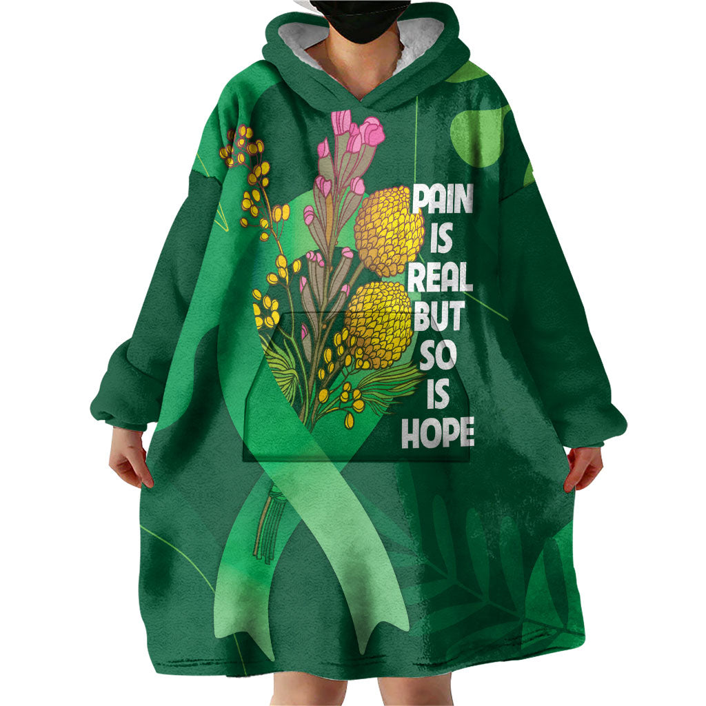 Mental Health Awareness Personalised Wearable Blanket Hoodie Pain Real But So Is Hope