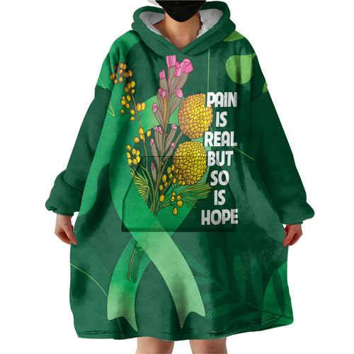 Mental Health Awareness Personalised Wearable Blanket Hoodie Pain Real But So Is Hope