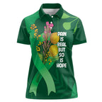 Mental Health Awareness Personalised Women Polo Shirt Pain Real But So Is Hope