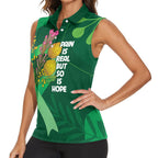 Mental Health Awareness Personalised Women Sleeveless Polo Shirt Pain Real But So Is Hope