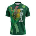 Mental Health Awareness Personalised Zipper Polo Shirt Pain Real But So Is Hope