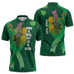 Mental Health Awareness Personalised Zipper Polo Shirt Pain Real But So Is Hope