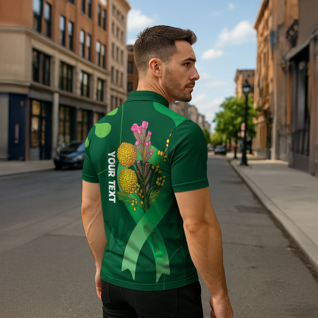 Mental Health Awareness Personalised Zipper Polo Shirt Pain Real But So Is Hope