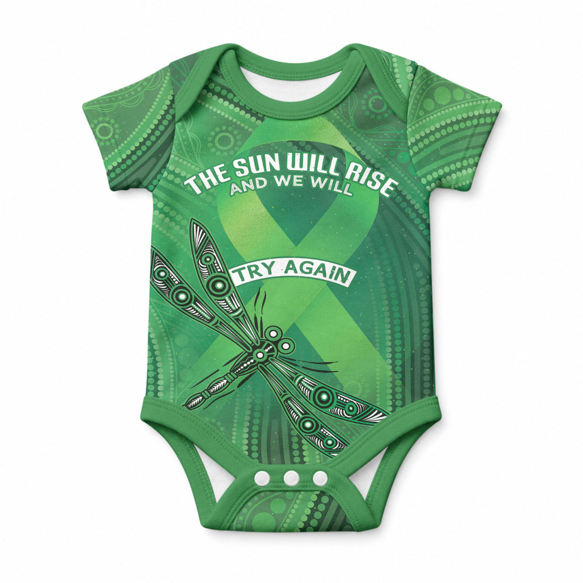 Mental Health Support Personalised Baby Onesie The Sun Will Rise And We Will Try Again