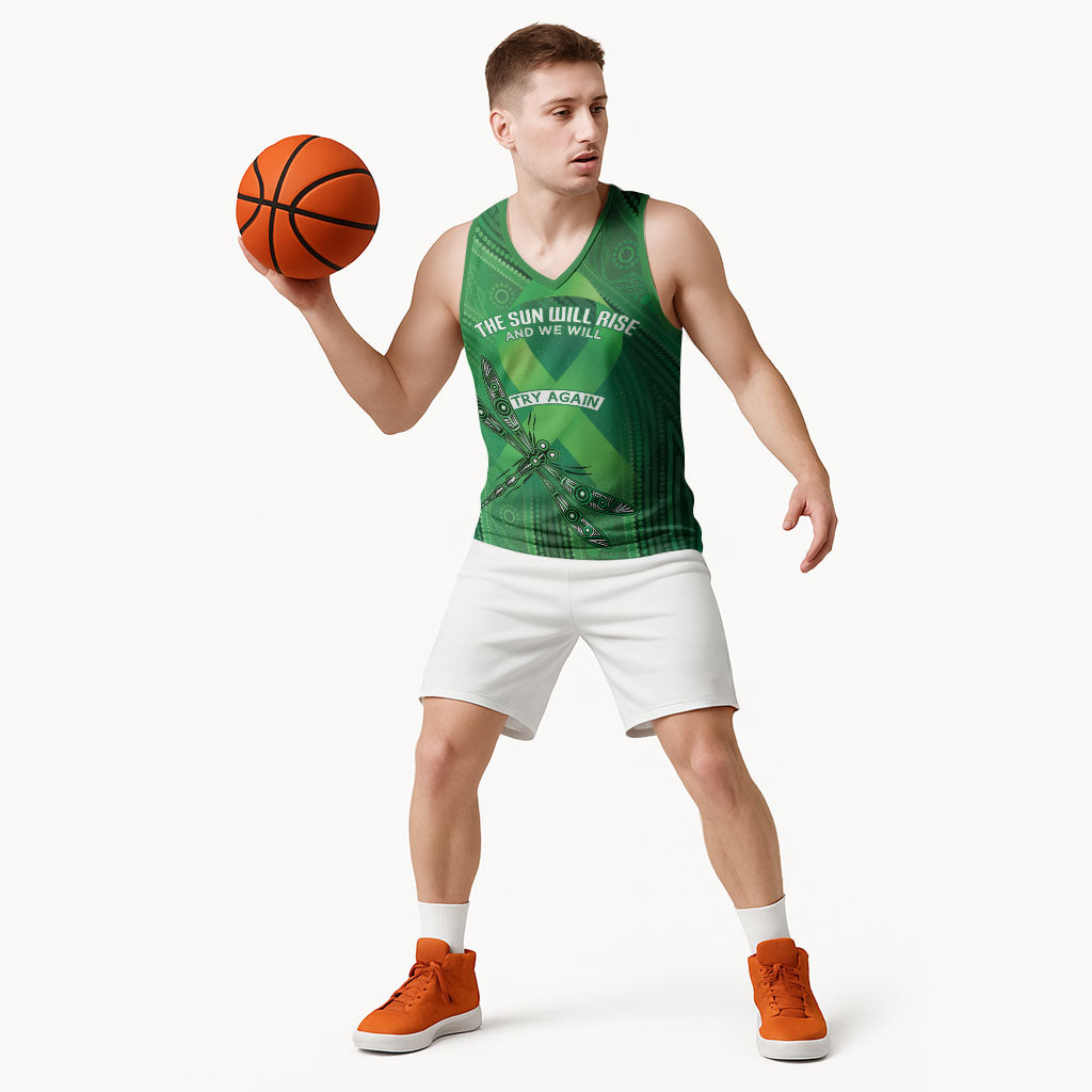 Mental Health Awareness Personalised Basketball Jersey The Sun Will Rise And We Will Try Again