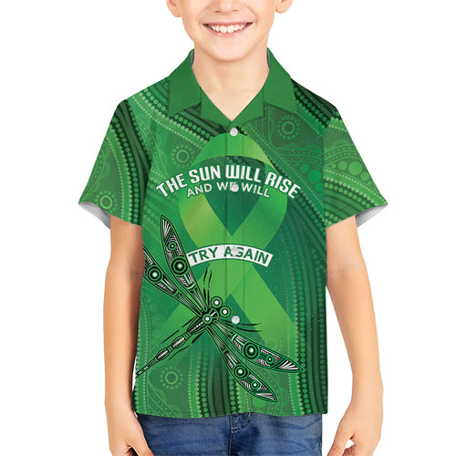 Mental Health Awareness Personalised Kid Hawaiian Shirt The Sun Will Rise And We Will Try Again