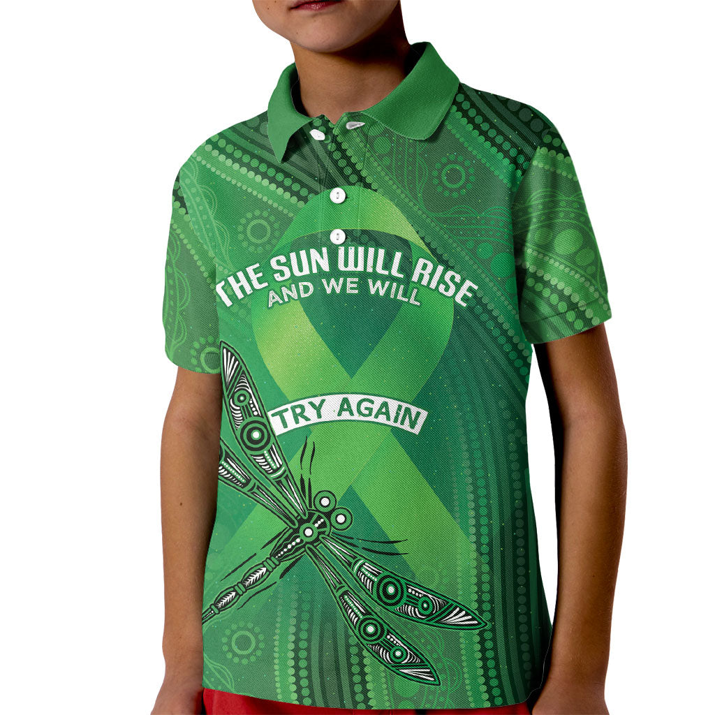 Mental Health Awareness Personalised Kid Polo Shirt The Sun Will Rise And We Will Try Again