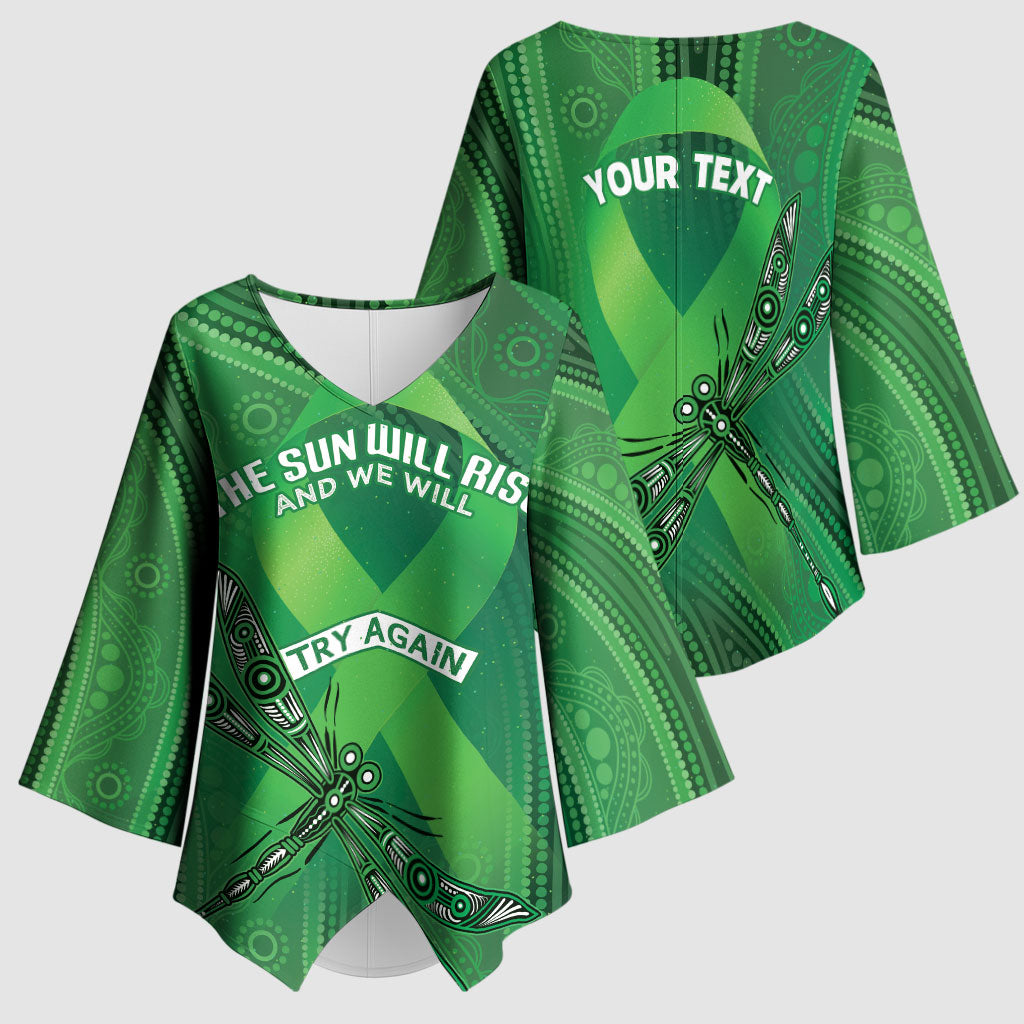Mental Health Awareness Personalised Kimono Sleeve Blouse The Sun Will Rise And We Will Try Again