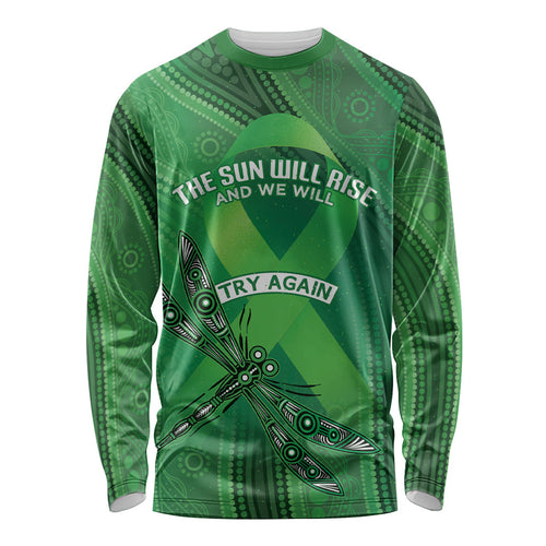 Mental Health Awareness Personalised Long Sleeve Shirt The Sun Will Rise And We Will Try Again