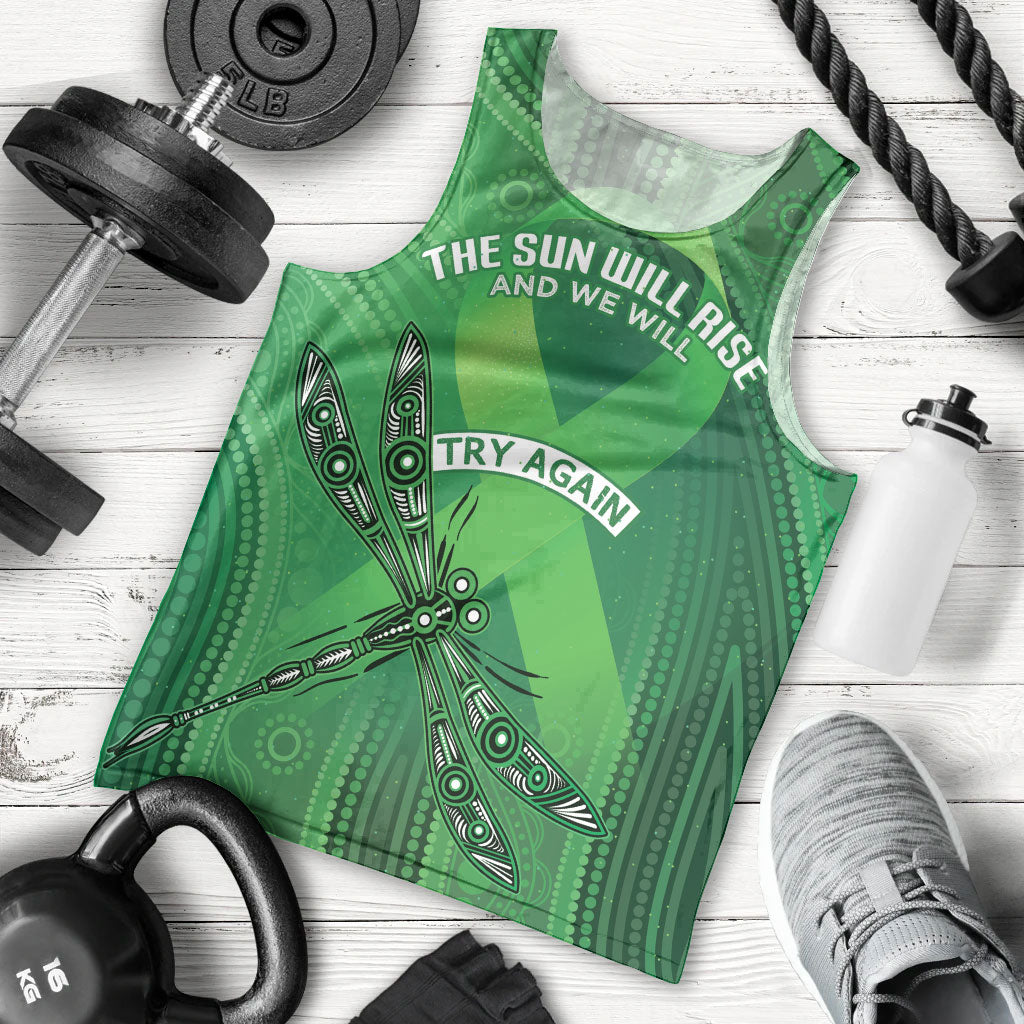 Mental Health Awareness Personalised Men Tank Top The Sun Will Rise And We Will Try Again