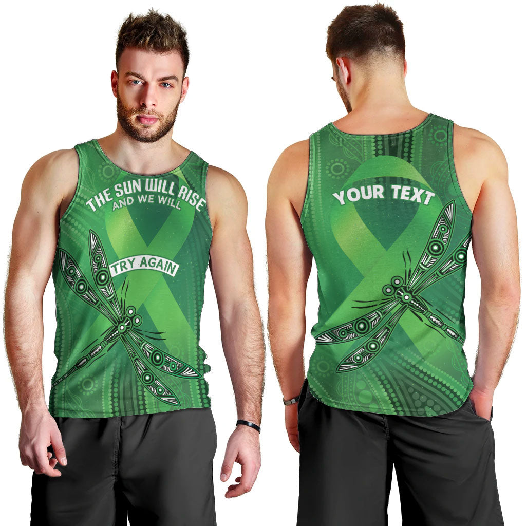 Mental Health Awareness Personalised Men Tank Top The Sun Will Rise And We Will Try Again