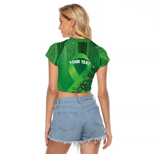 Mental Health Awareness Personalised Raglan Cropped T Shirt The Sun Will Rise And We Will Try Again