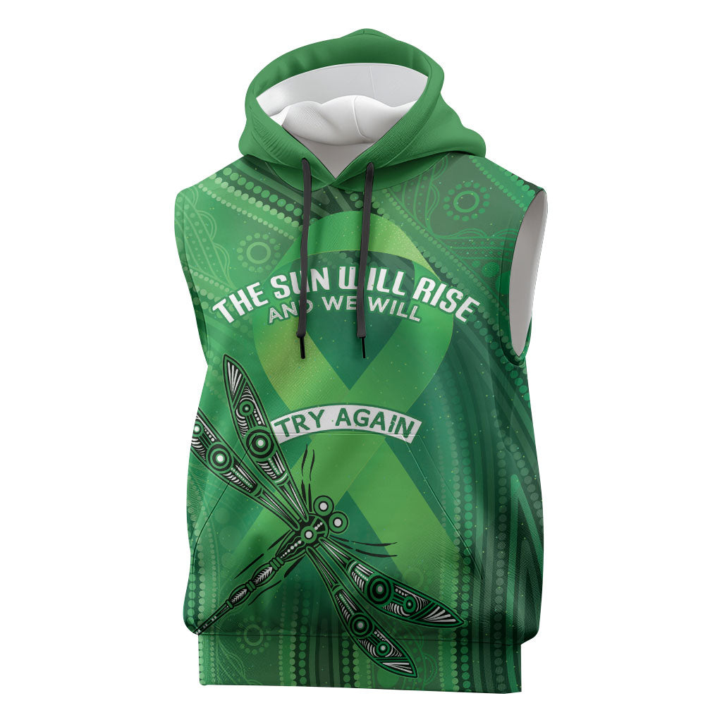 Mental Health Awareness Personalised Sleeveless Hoodie The Sun Will Rise And We Will Try Again