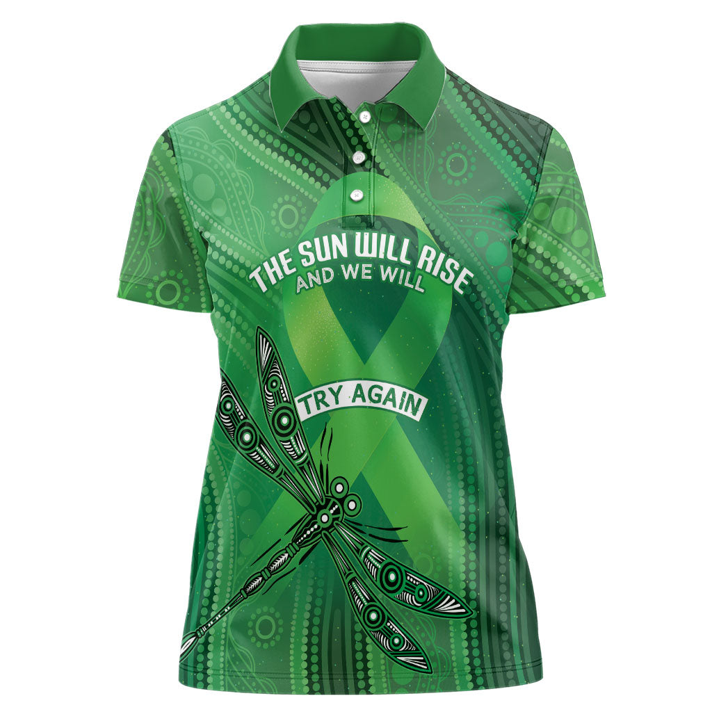 Mental Health Awareness Personalised Women Polo Shirt The Sun Will Rise And We Will Try Again