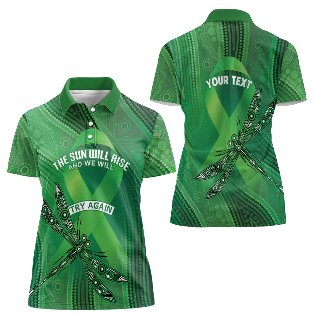 Mental Health Awareness Personalised Women Polo Shirt The Sun Will Rise And We Will Try Again