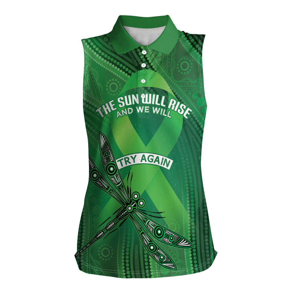 Mental Health Awareness Personalised Women Sleeveless Polo Shirt The Sun Will Rise And We Will Try Again