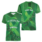 Mental Health Awareness Personalised Women V-Neck T-Shirt The Sun Will Rise And We Will Try Again