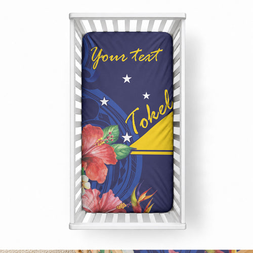 Personalised Tokelau Tropical Hibiscus Baby Bed Cover With Polynesian Plumeria Tattoo