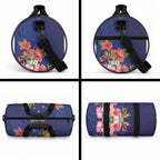Personalised Tokelau Tropical Hibiscus Duffle Bag With Polynesian Plumeria Tattoo
