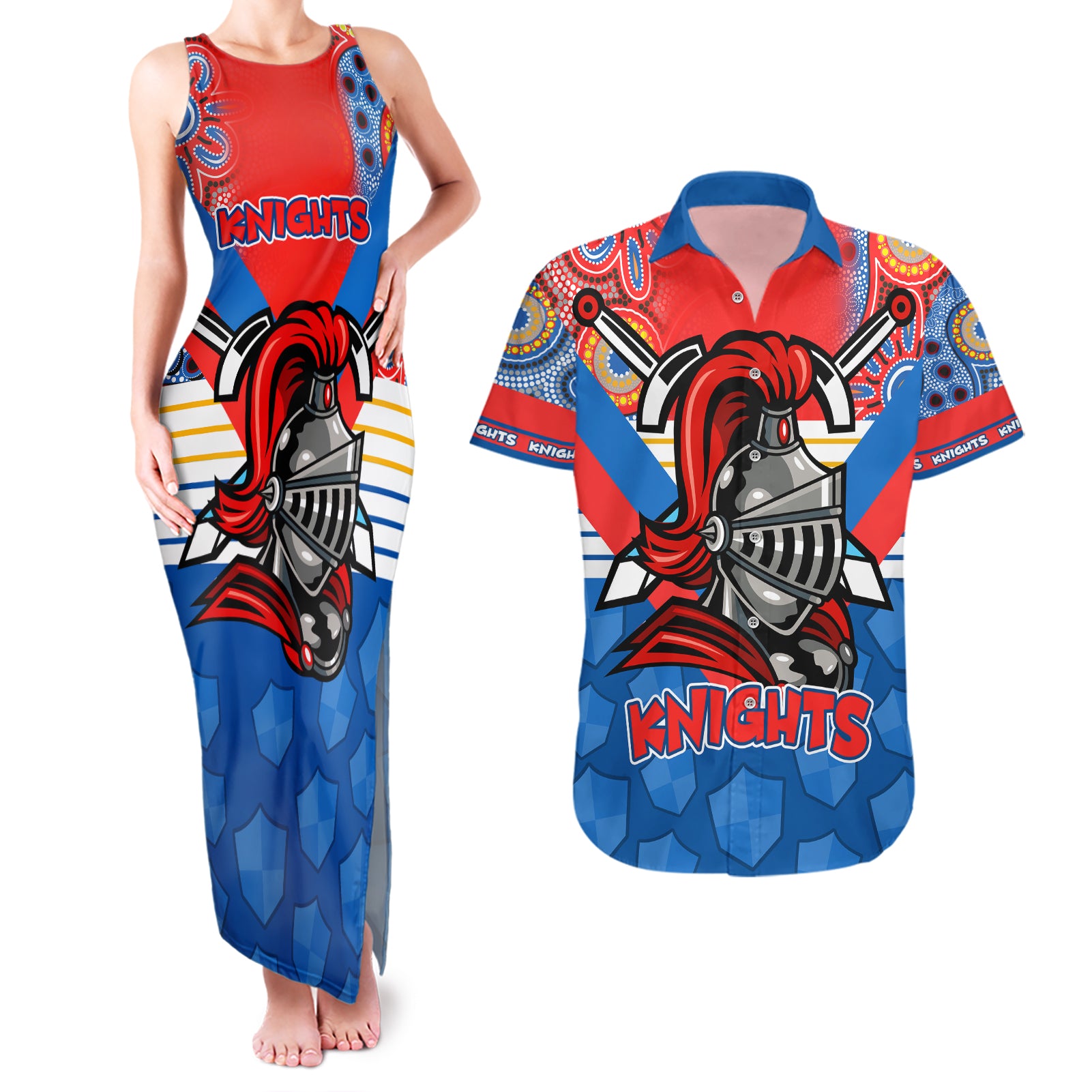 nrl-knight-couples-matching-tank-maxi-dress-and-hawaiian-shirt-proud-newcastle-aboriginal-vibe