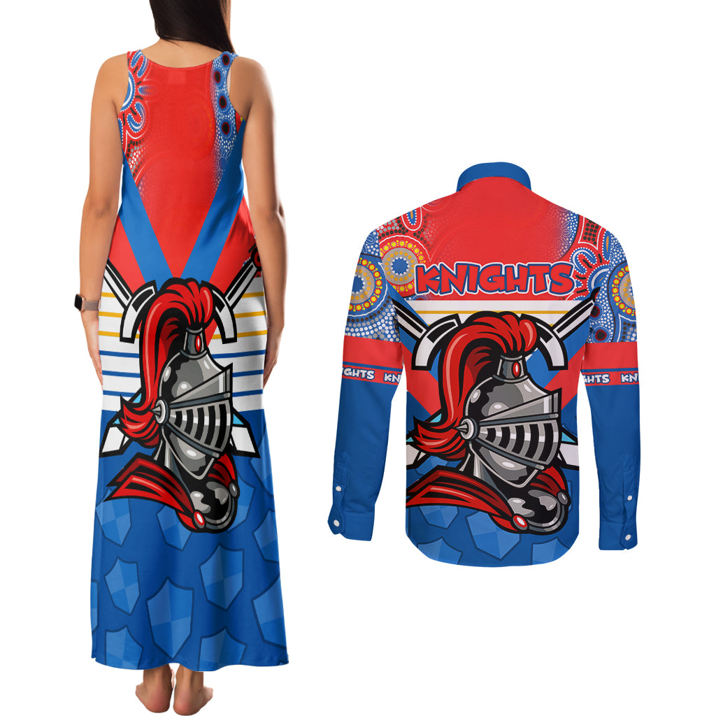 nrl-knight-couples-matching-tank-maxi-dress-and-long-sleeve-button-shirts-proud-newcastle-aboriginal-vibe