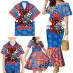 nrl-knight-family-matching-mermaid-dress-and-hawaiian-shirt-proud-newcastle-aboriginal-vibe