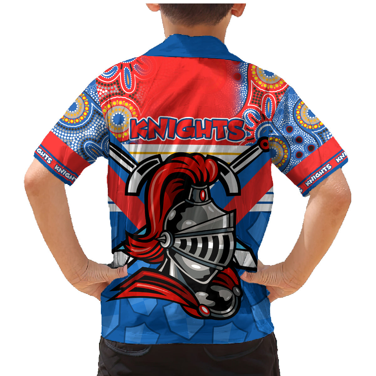 nrl-knight-family-matching-mermaid-dress-and-hawaiian-shirt-proud-newcastle-aboriginal-vibe