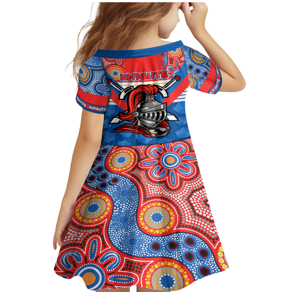 nrl-knight-family-matching-mermaid-dress-and-hawaiian-shirt-proud-newcastle-aboriginal-vibe