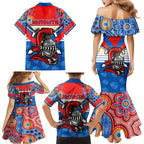 nrl-knight-family-matching-mermaid-dress-and-hawaiian-shirt-proud-newcastle-aboriginal-vibe