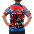 nrl-knight-family-matching-off-shoulder-short-dress-and-hawaiian-shirt-proud-newcastle-aboriginal-vibe
