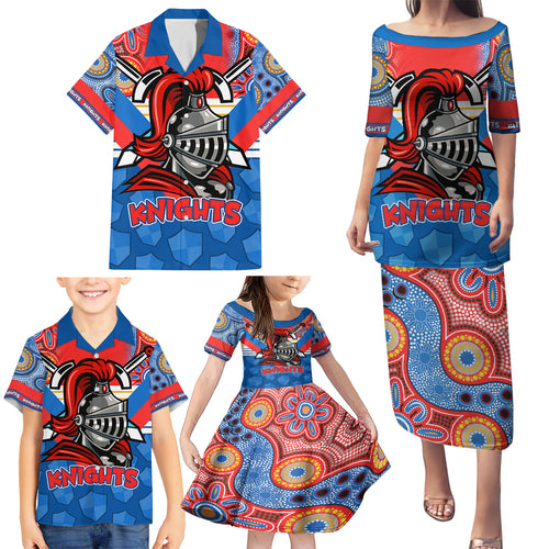 nrl-knight-family-matching-puletasi-dress-and-hawaiian-shirt-proud-newcastle-aboriginal-vibe