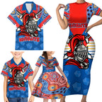 nrl-knight-family-matching-short-sleeve-bodycon-dress-and-hawaiian-shirt-proud-newcastle-aboriginal-vibe